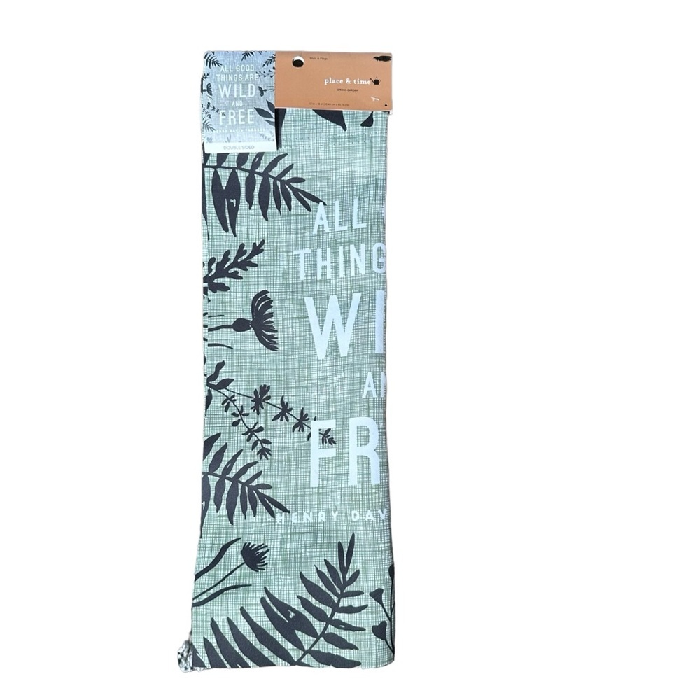 Place & Time All Good Things Wild & Free Spring Garden Flag Henry David Thoreau